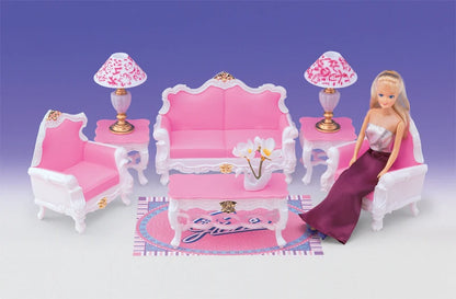 Princess Bathroom Furniture Set for Barbie Dollhouse – 30cm Accessories with Shower & Toilet
