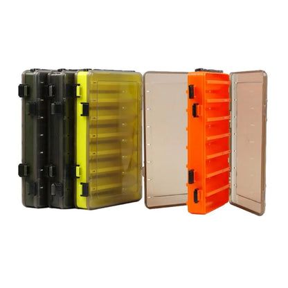 Fishing Tackle Box: Double-Sided Storage with 14 Compartments for Lures, Hooks, and Baits - Portable Fishing Accessories Organizer