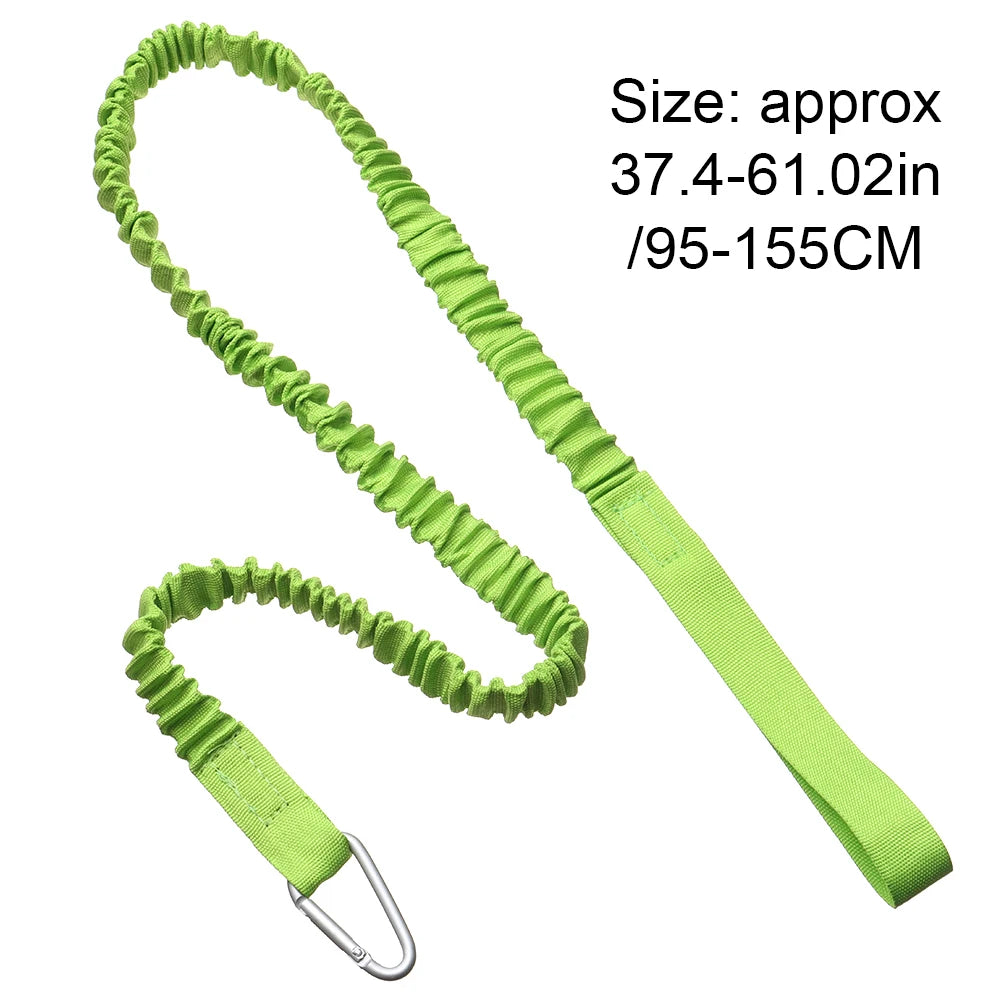 Adjustable Paddle Leash — Kayak & Surfboard Ankle Rope with Elastic Lanyard and Safety Carabiner