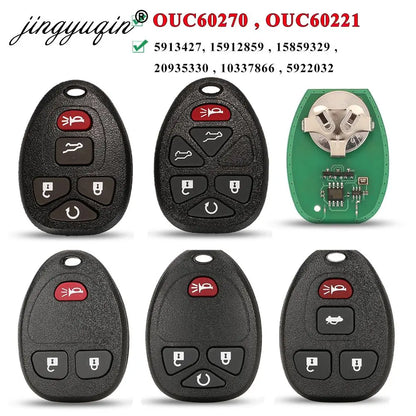 jingyuqin 315Mhz OUC60270 5/6 Buttons Remote Control Keyless Entry Car Key Fob - Compatible with Buick, Chevrolet, Cadillac, GMC, Saturn