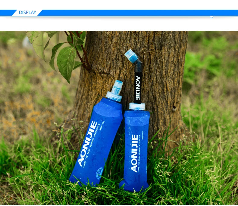 AONIJIE Soft Flask Water Bottle — 250ml/500ml Folding, Collapsible, TPU BPA-Free for Running Hydration Packs, Waist Bags & Vests (SD09/SD10)