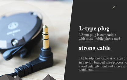 Audio-Technica ATH-EM7X Wired Sport Ear Hook Earphones with Heavy Bass for Android & iPhone