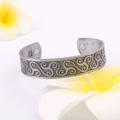 Skyrim Viking Talisman Bracelet – Tree of Life, Luck Knot Runes, Magnetic Cuff Bangle, Adjustable Unisex Jewelry