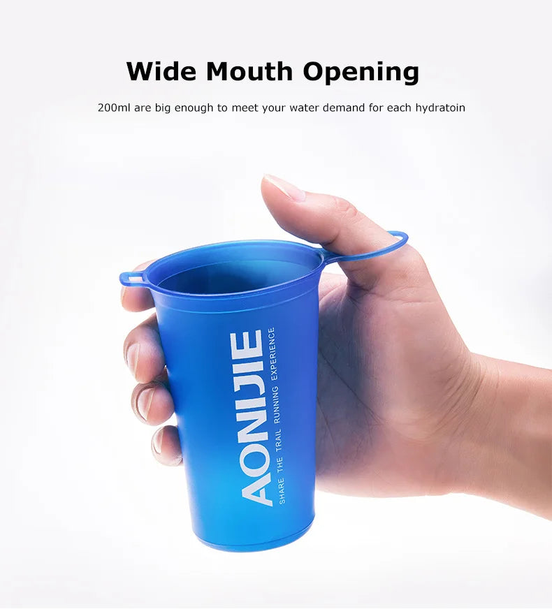 AONIJIE Soft Flask Water Bottle — 250ml/500ml Folding, Collapsible, TPU BPA-Free for Running Hydration Packs, Waist Bags & Vests (SD09/SD10)