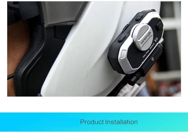 Easy Rider Vimoto V8 Motorcycle Helmet Bluetooth Headset — Multi-Functional Intercom & Interphone