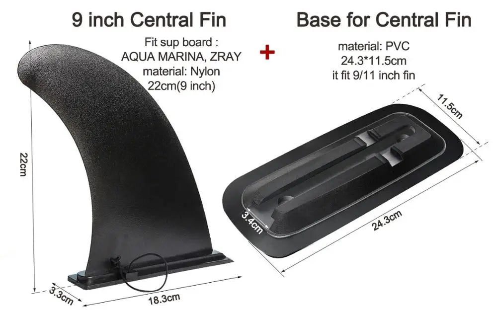 Surf Water Wave Fin SUP Accessory – Stabilizer for ZRAY Paddle Board, Surfboard Slide-In Central & Side Fin