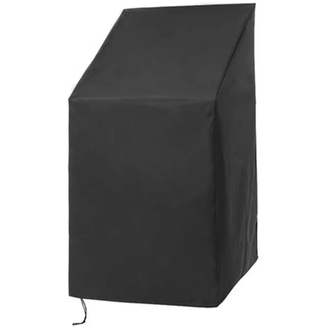 Stackable Chair Dust Cover — Waterproof Black Storage Bag for Garden & Terrace Furniture Protection
