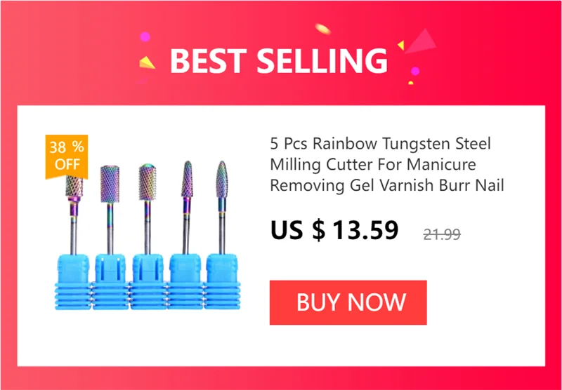 7PCS Ceramic Nail Drill Bit Set – Manicure Tools for Gel Polish, Cuticle Care with Holder