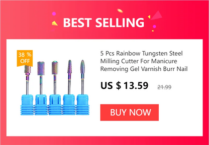 7PCS Ceramic Nail Drill Bit Set – Manicure Tools for Gel Polish, Cuticle Care with Holder