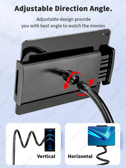 Gooseneck Tablet Stand Holder – Flexible Long Arm Clamp for Bed and Desk, Adjustable Mount for iPad, Samsung, Xiaomi (4.7-11 inch)