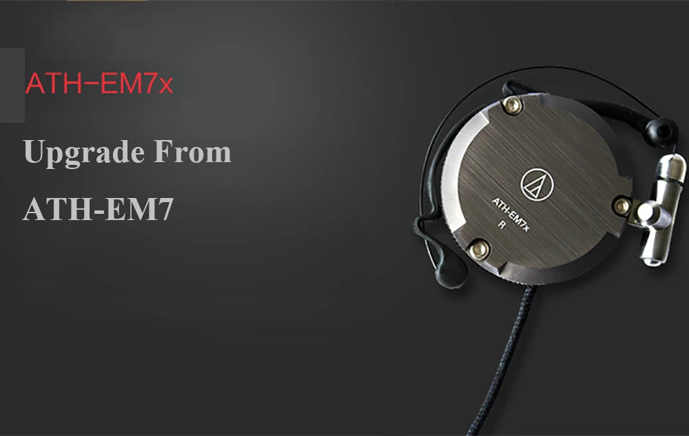 Audio-Technica ATH-EM7X Wired Sport Ear Hook Earphones with Heavy Bass for Android & iPhone