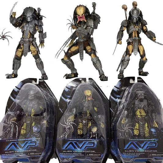 Celtic Predator Masked Action Figure — Movable Alien Toy Collectible Model for Kids and Fans