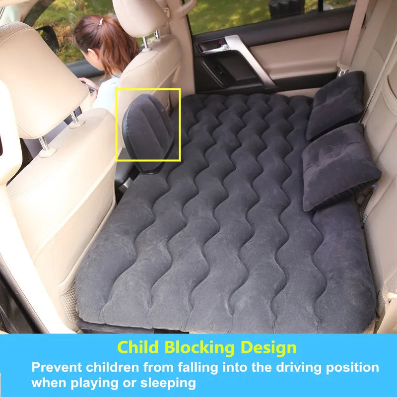 Universal Car Air Inflatable Travel Mattress – Back Seat Sofa Pillow & Camping Cushion