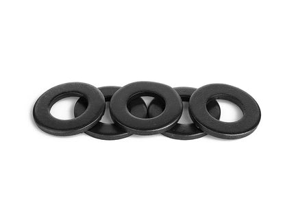 1-100pcs Black Flat Washers — M2 to M36 Carbon Steel Plain Gaskets