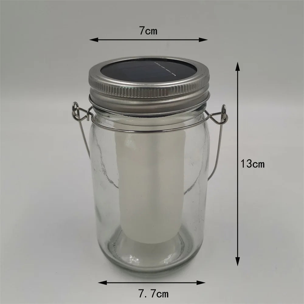 Solar LED Mason Jar Lights – Warm Torch Flame Lantern for Outdoor & Indoor Christmas, Garden, and Street Decoration