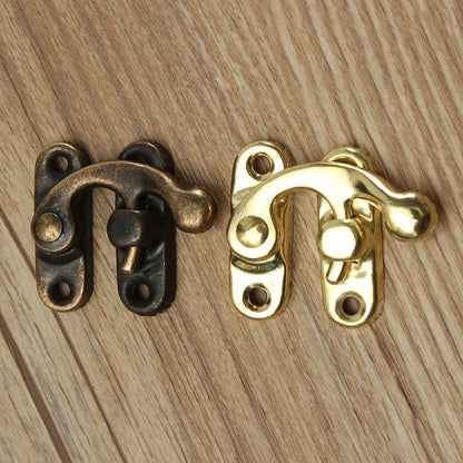 NAIERDI Small Antique Metal Lock – Decorative Hasps Hook Padlock for Wooden Jewelry Boxes, Furniture Hardware with Screws