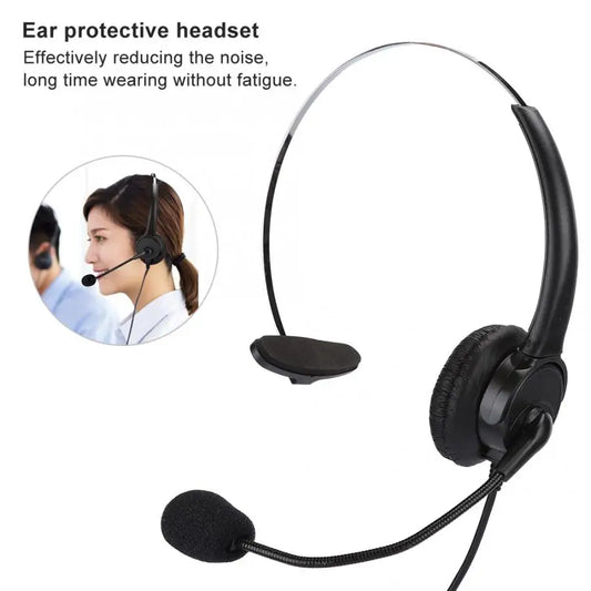 Monaural Landline Headset – Wired Telephone Headphone with Microphone for Home Use