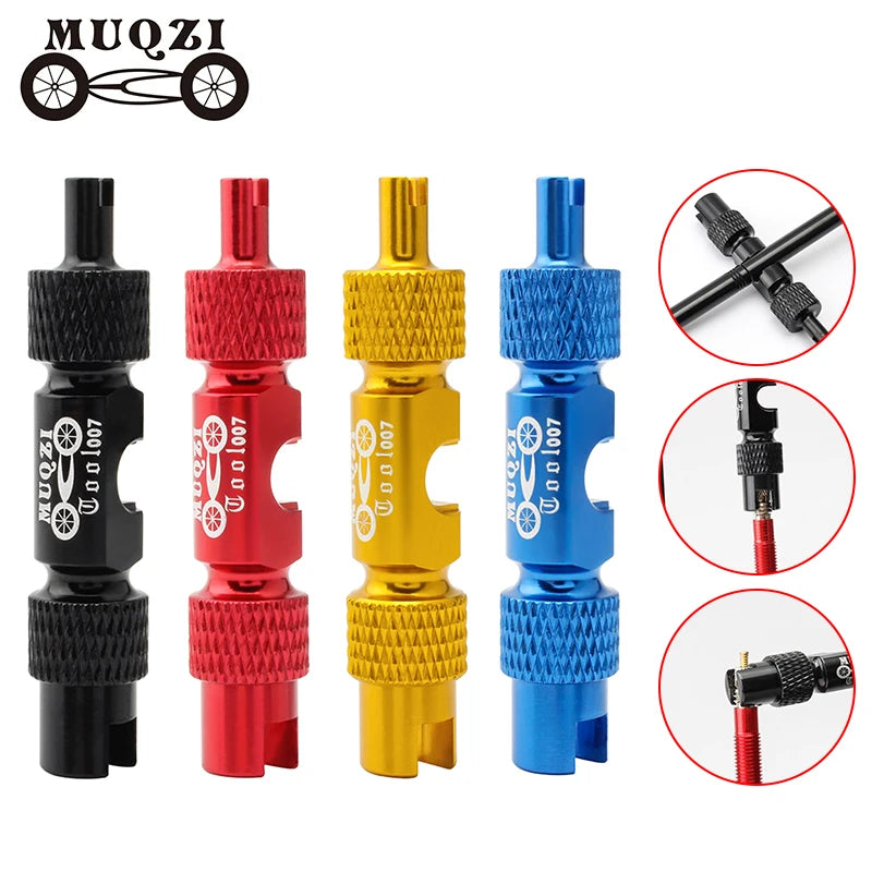 MUQZI MTB & Road Bike Valve Tool – Schrader & Presta Wrench for Tire Installation and Valve Core Removal