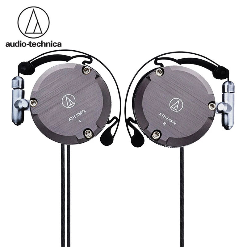 Audio-Technica ATH-EM7X Wired Sport Ear Hook Earphones with Heavy Bass for Android & iPhone