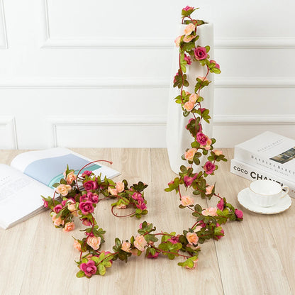 250CM Artificial Rose Flower Vine — Wedding, Home, Garden, Christmas & DIY Decoration Arch