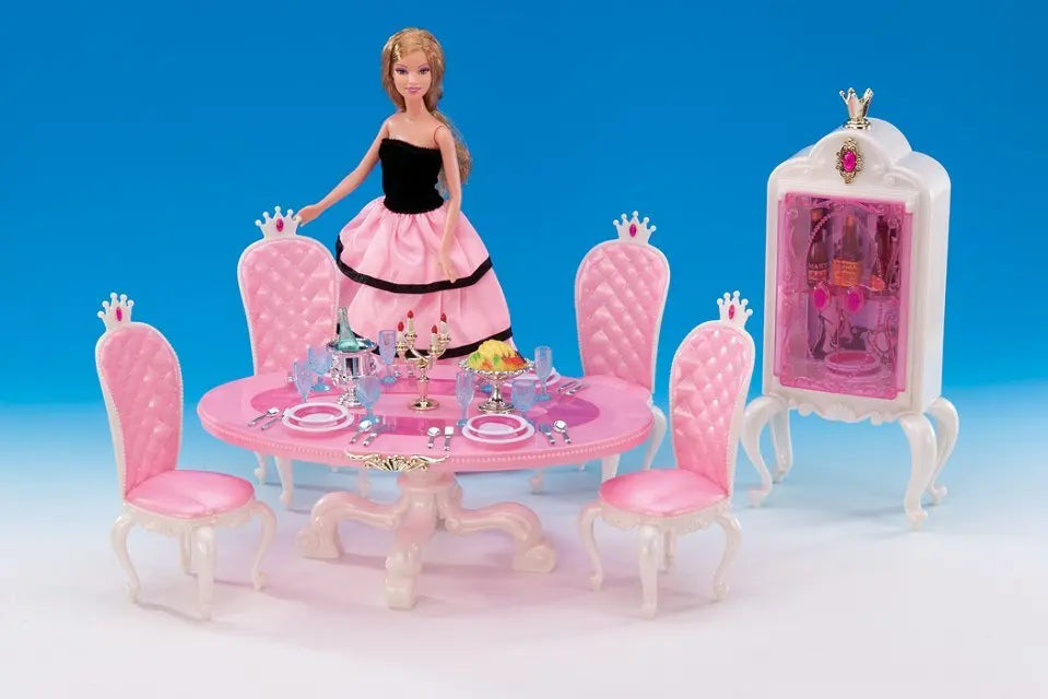 Princess Bathroom Furniture Set for Barbie Dollhouse – 30cm Accessories with Shower & Toilet