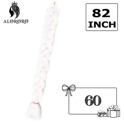 82-Inch Synthetic Braiding Hair Extensions – Jumbo Crochet Box Twist Braids in Green, Red, Pink & Yellow, Pure Color Wholesale