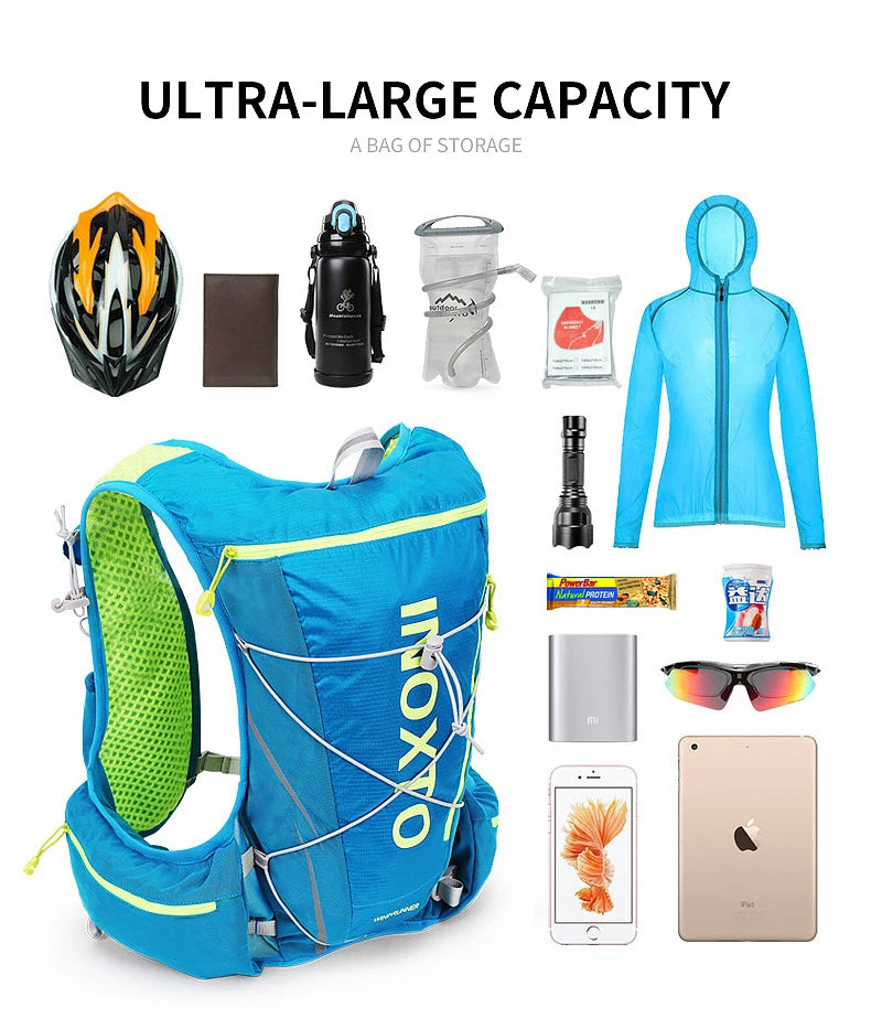 8L Running & Cycling Hydration Vest Backpack — Hiking & Marathon Water Pack with 1.5L Bladder and 500ml Bottle
