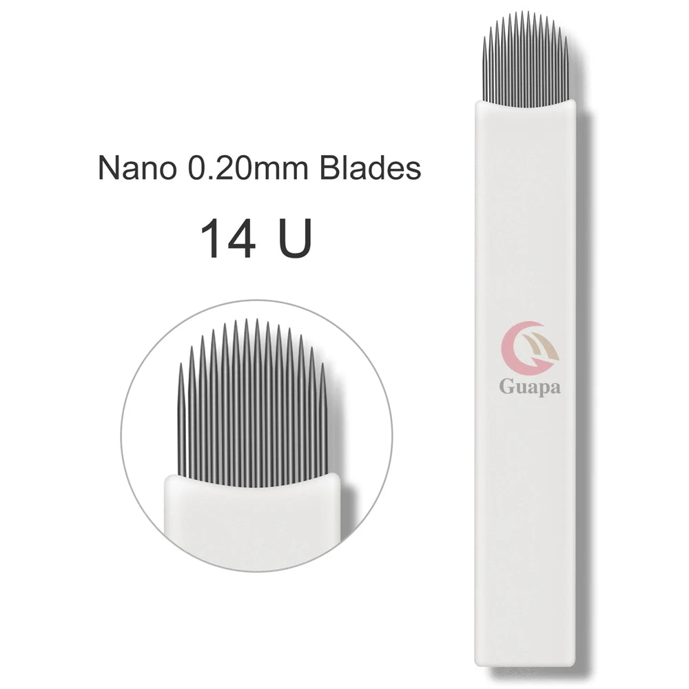 White Microblading Needles – 9/11/12/14/18/21 for Permanent Makeup, Eyebrow Tattoo & Embroidery Pen Supplies