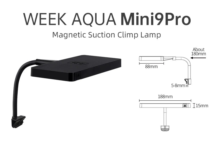 WEEK AQUA USB Aquarium Light — Full Spectrum LED Plant Grow Light for Nano Aquariums & Microlandscapes
