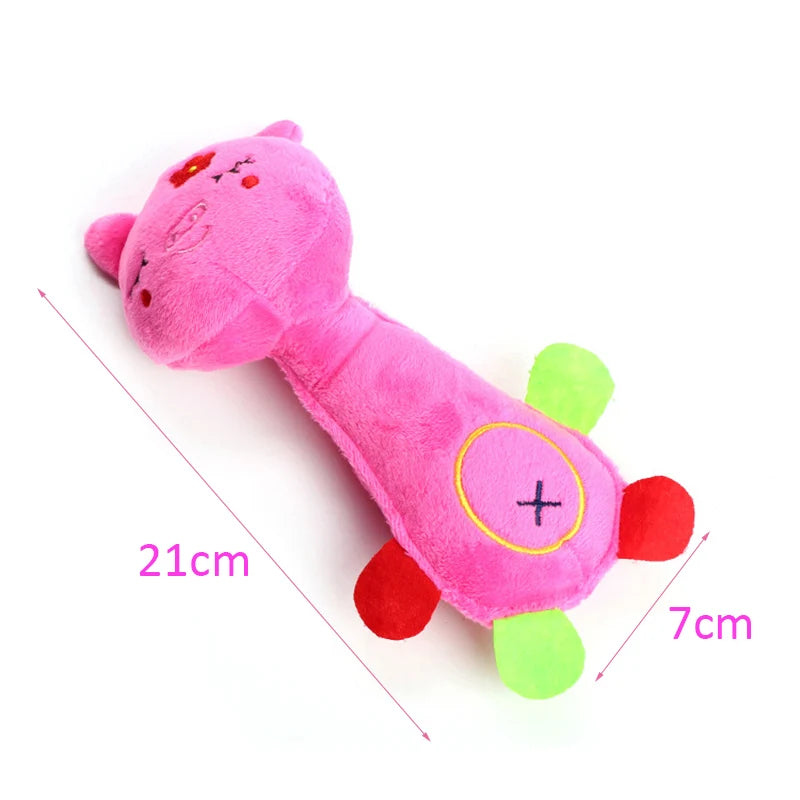 Durable Plush Dog Toy – Animal Shape with Squeaky, Chew & Cleaning Toy for Small Dogs (Chihuahua, Yorkshire, Bichon, Puppy)