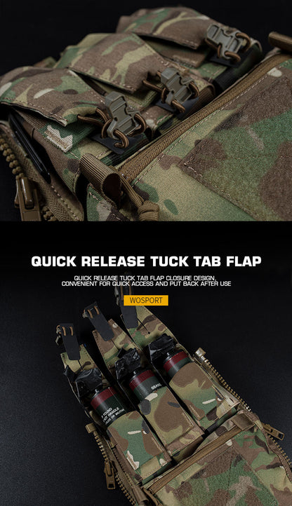 Assault Adapt Banger Back Panel Zip-On Rear Pack – Tactical Vest FCPC V5 Plate Carrier Accessories Bag with GP Pouch & Multitools Pocket