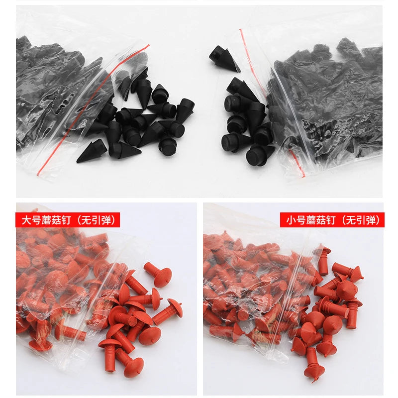 180pcs Universal Mushroom Tubeless Tire Repair Kit — Red & Black 7mm/8mm Rubber Plugs for Car Tire Fix