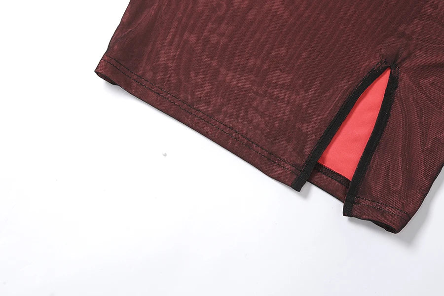 2023 Mesh Double Layer Bodycon Dress – Sexy Sleeveless Bandage Dress, Elastic Split Slim Fit Party & Clubwear for Women