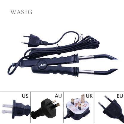 Professional Fusion Hair Extension Heat Iron Wand: Constant Heat Flat Plate Keratin Bonding Salon Tool