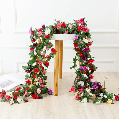 250CM Artificial Rose Flower Vine — Wedding, Home, Garden, Christmas & DIY Decoration Arch