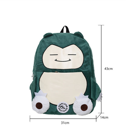 MINISO Switch Pokémon Plush Backpack | Cute Cartoon Schoolbag, Large Capacity for Students & Casual Use