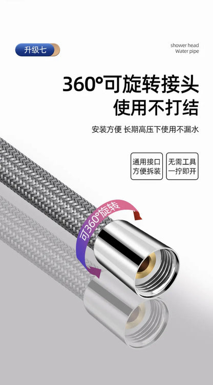 1.5/2M Anti-Kink Handheld Shower Hose — Flexible High-Pressure Nylon Tube with Universal GI/2 Connector