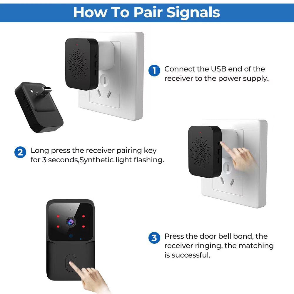 WiFi Video Doorbell — Wireless HD Camera, IR Alarm, Smart Home Intercom Security Doorbell