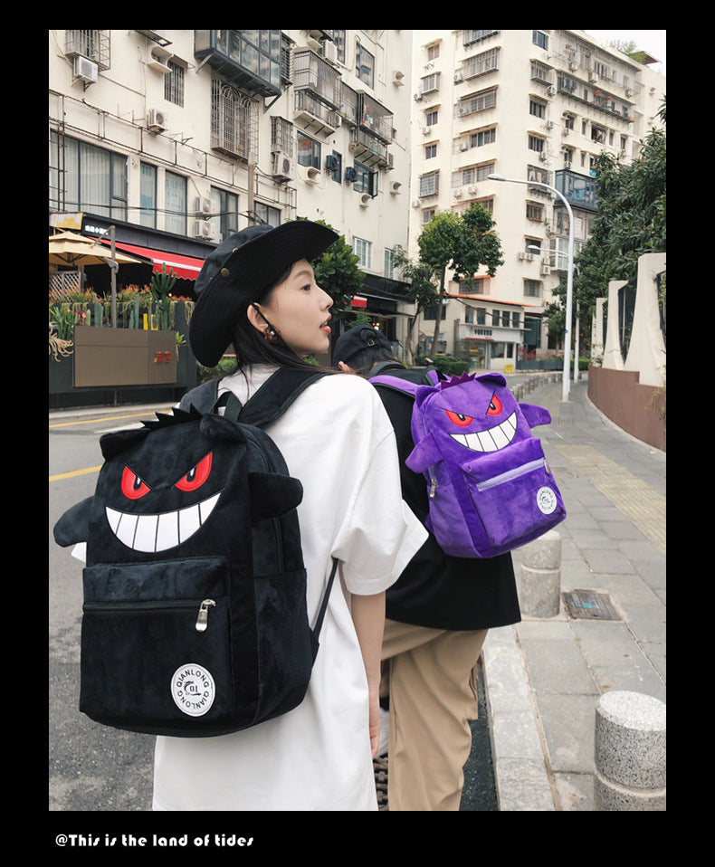 MINISO Switch Pokémon Plush Backpack | Cute Cartoon Schoolbag, Large Capacity for Students & Casual Use