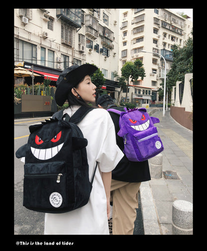 MINISO Switch Pokémon Plush Backpack | Cute Cartoon Schoolbag, Large Capacity for Students & Casual Use
