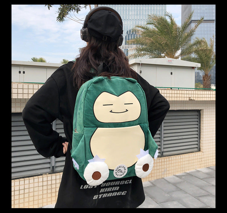MINISO Switch Pokémon Plush Backpack | Cute Cartoon Schoolbag, Large Capacity for Students & Casual Use