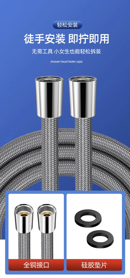 1.5/2M Anti-Kink Handheld Shower Hose — Flexible High-Pressure Nylon Tube with Universal GI/2 Connector
