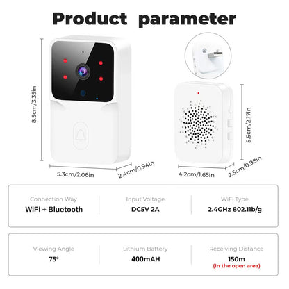 WiFi Video Doorbell — Wireless HD Camera, IR Alarm, Smart Home Intercom Security Doorbell