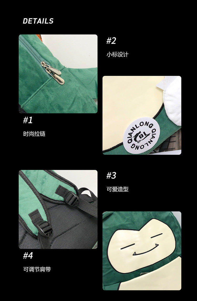 MINISO Switch Pokémon Plush Backpack | Cute Cartoon Schoolbag, Large Capacity for Students & Casual Use