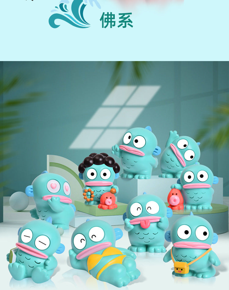 8PCS Mermaid Hangyodon Blind Box – Big Mouth Fish Anime Figures for Desktop Decoration & Student Surprise Gift