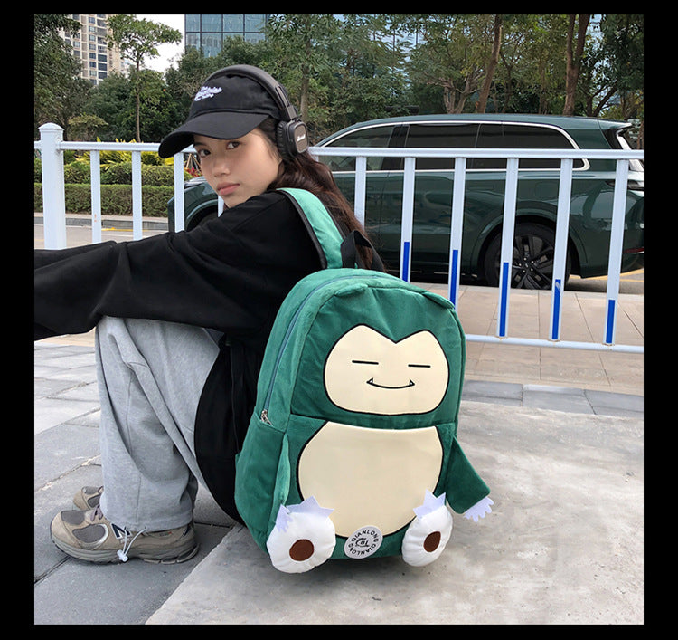 MINISO Switch Pokémon Plush Backpack | Cute Cartoon Schoolbag, Large Capacity for Students & Casual Use