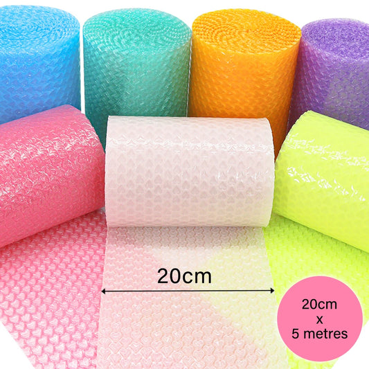20cm x 5 Meters Pink and Blue Heart Shape Bubble Wrap - Shockproof Packaging for Gifts, Glass Goods, and Party Decor
