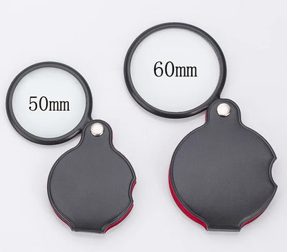 10X Folding Magnifier – Portable Handheld Loupe for Jewelry & Reading, Mini Pocket Lens for Elderly (50/60/70mm)