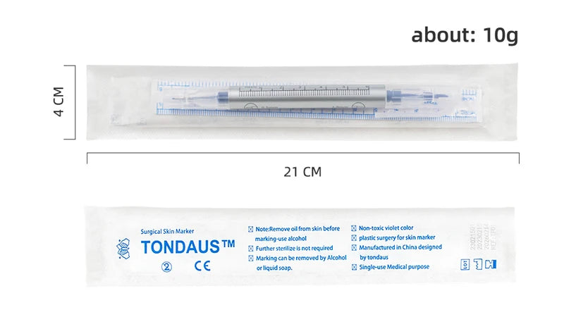 Professional Surgical Sterile Skin Marker Pen – Microblading Tattoo Eyebrow & Lip Marker with Measuring Ruler Set