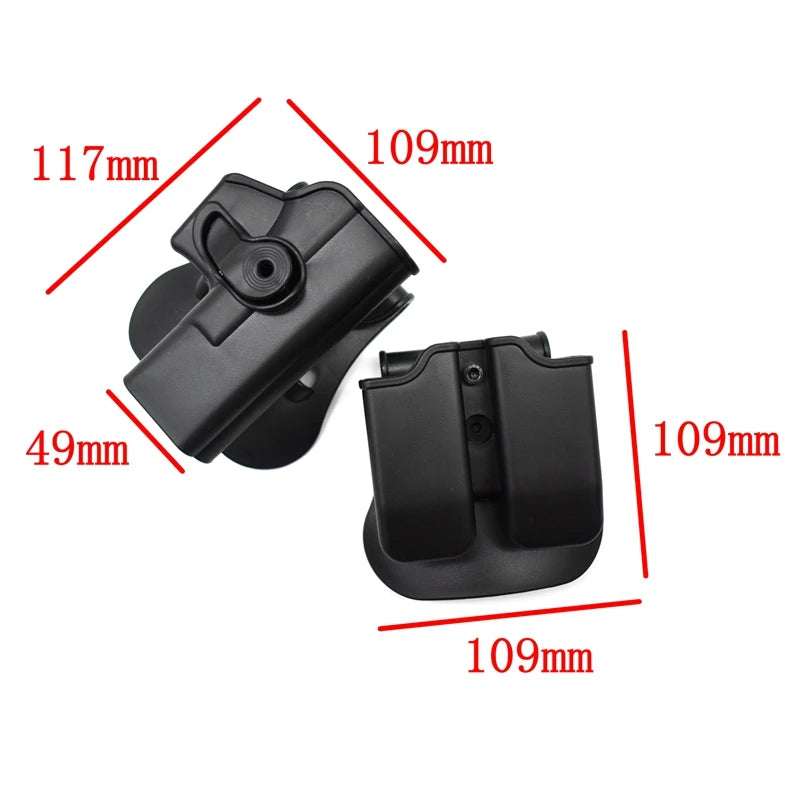 Left Hand Gun Holster – IMI Glock Pistol Case for Gen 1-4 Glock 17, Waist Holster with 9mm Mag Pouch, Hunting Accessories